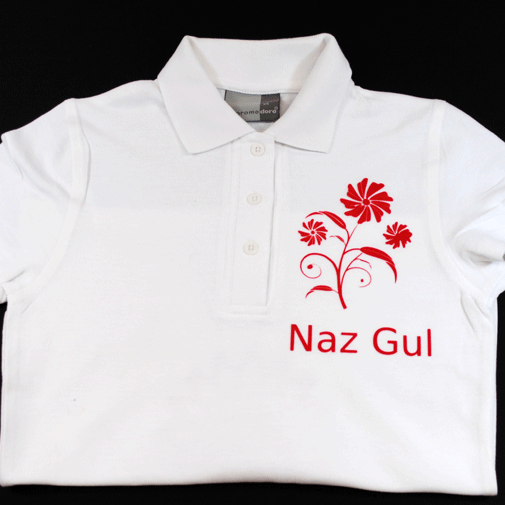 Poloshirts mit Flock druck. Polos mit Flexdruck oder Siebdruck. Auch mit Hochwertige Stickerei