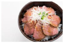 Japanese donburi menu (roast beef)