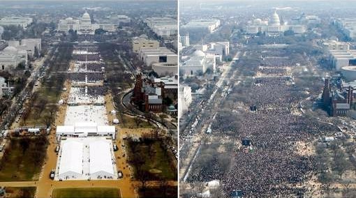 Juxtaposition, photos investitures Obama Trump 