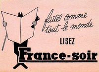 Affichette publicitaire pour France-Soir