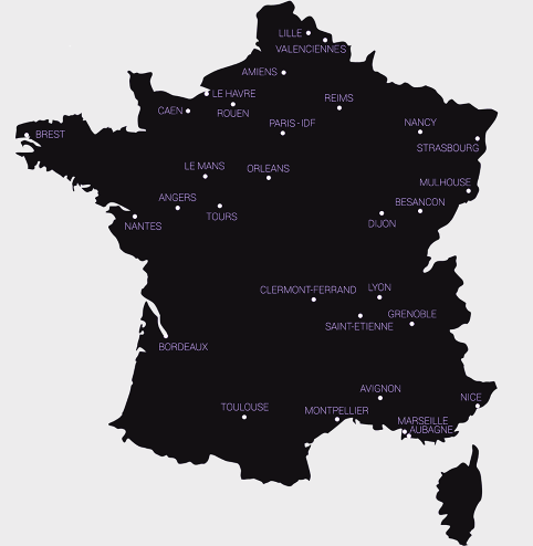 Villes dotées de tramways en 2013