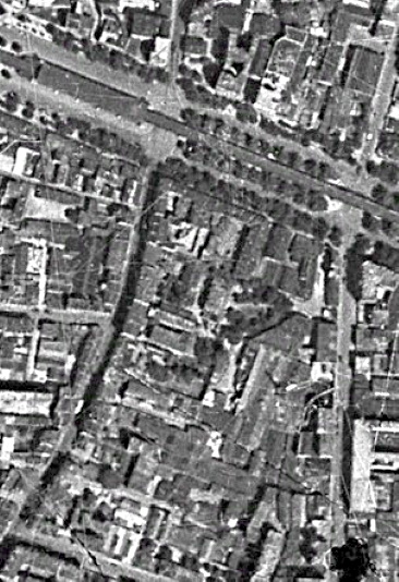 Le quartier de la Glacière avant sa rénovation (photo aérienne 1949 - Google)
