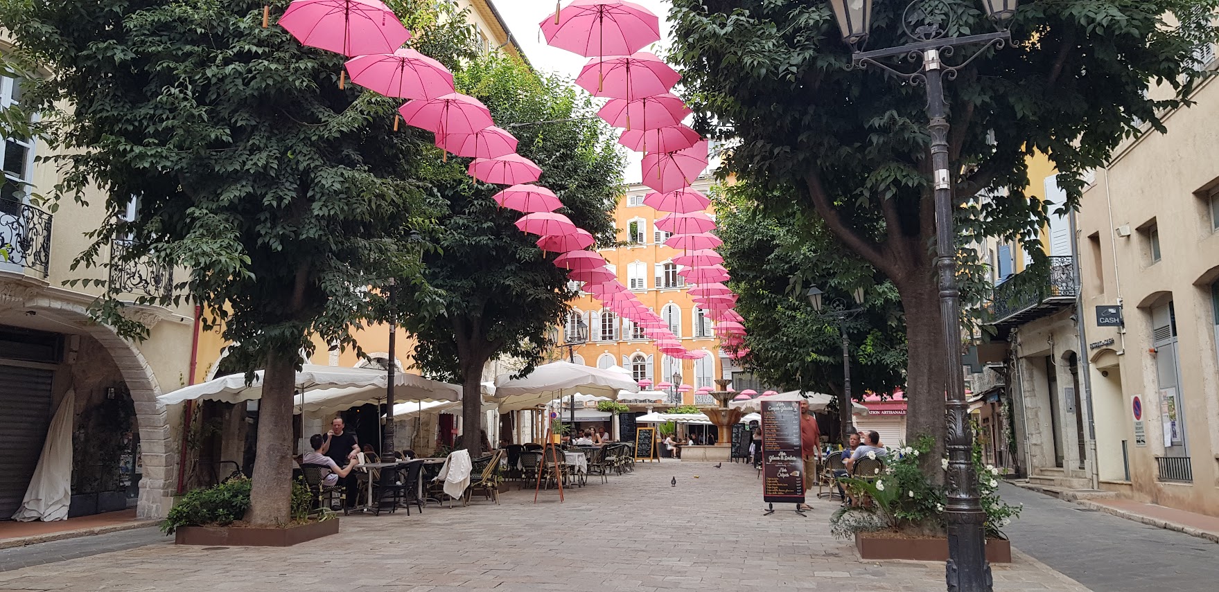 Die gante Altstadt ist pink "verschirmt" - wunderschön