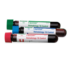 Liquichek™ Hematology-16 Control, Trilevel #760Assayed, liquid hematology control for most analyzers measuring 3-part WBC differentials for up to 14 parameters; trilevel, 2 of each level (6 x 3 mL) 