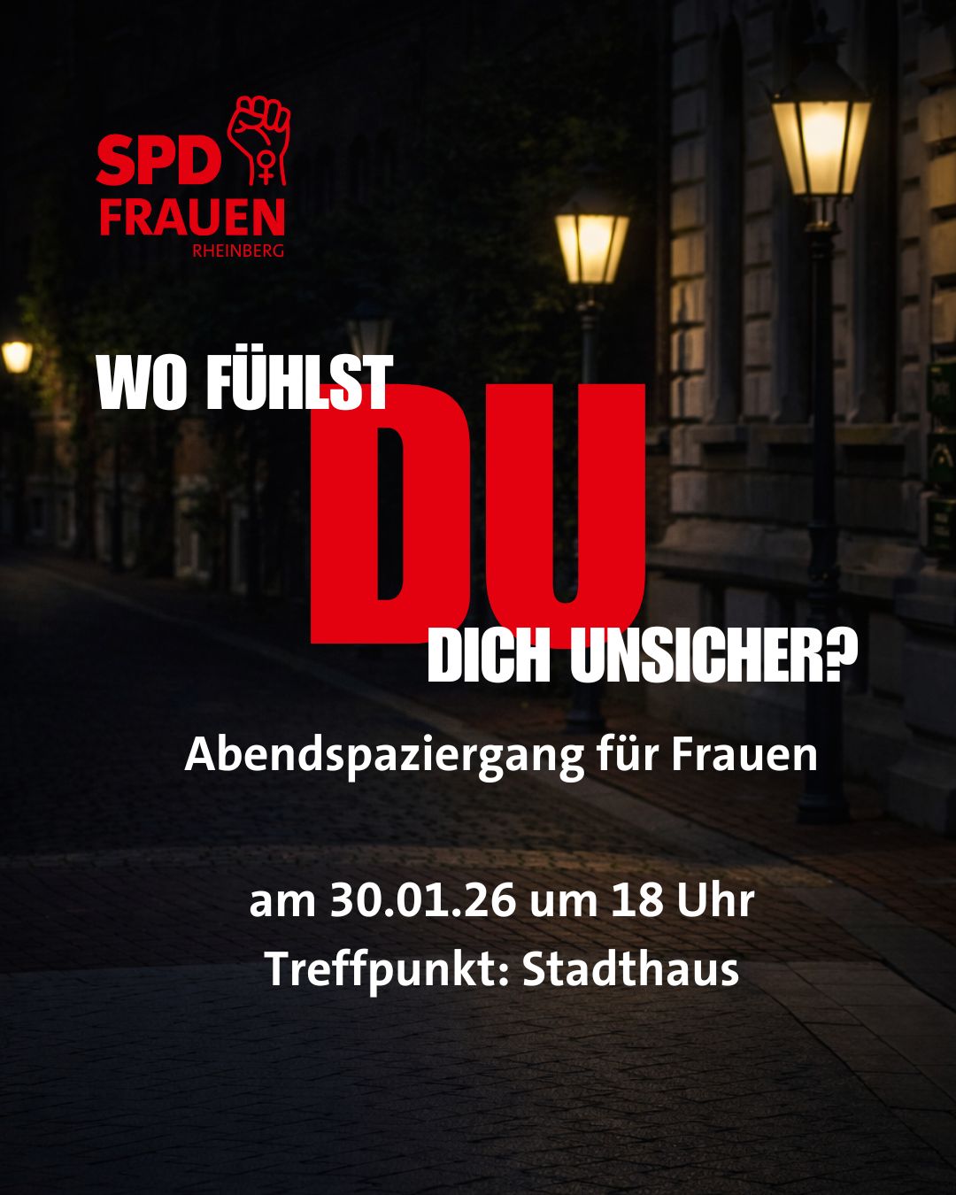 SPD Frauen laden Bürgerinnen zur Angstraum-Begehung in Rheinberg ein