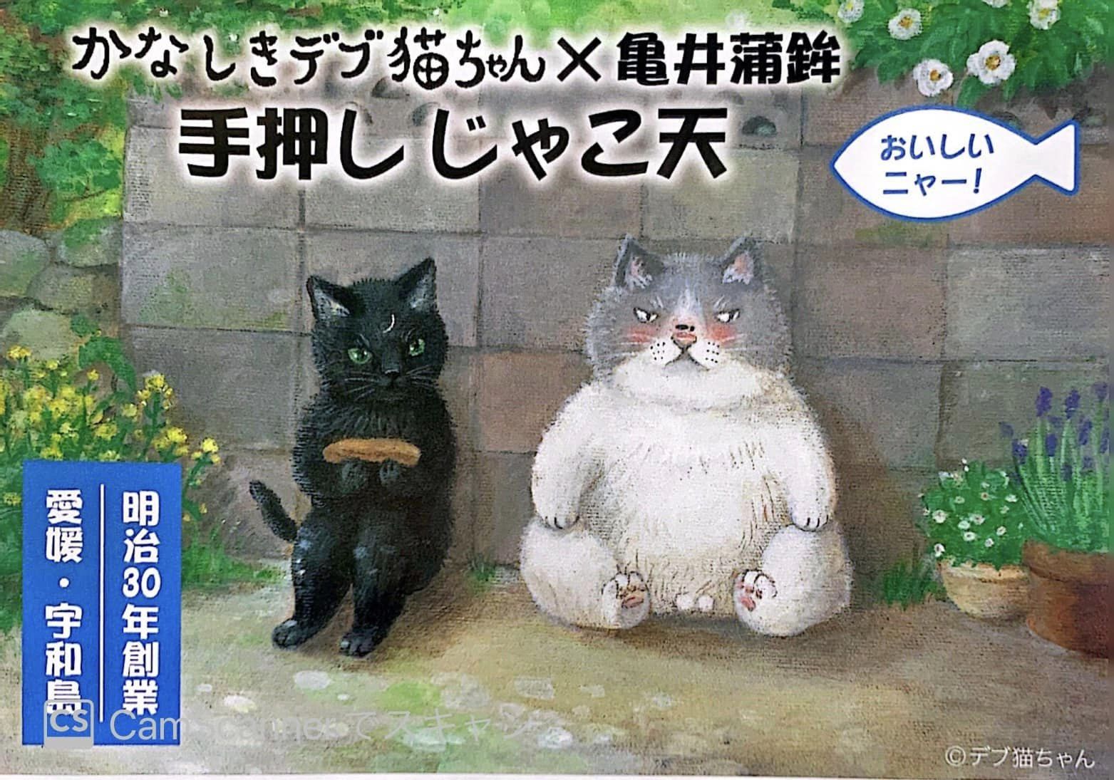 「かなしきデブ猫ちゃん」×亀井蒲鉾 コラボレーション商品 『手押しじゃこ天』を発売します✨