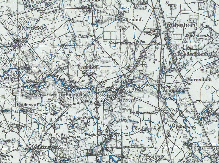 Quelle: http://maps.mapywig.org - Ausschnitt aus dem Messtischblatt des Kreises Königsberg von ca. 1925