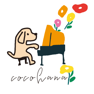 木更津市デイサービス心花　ピアノを弾く犬ロゴ
