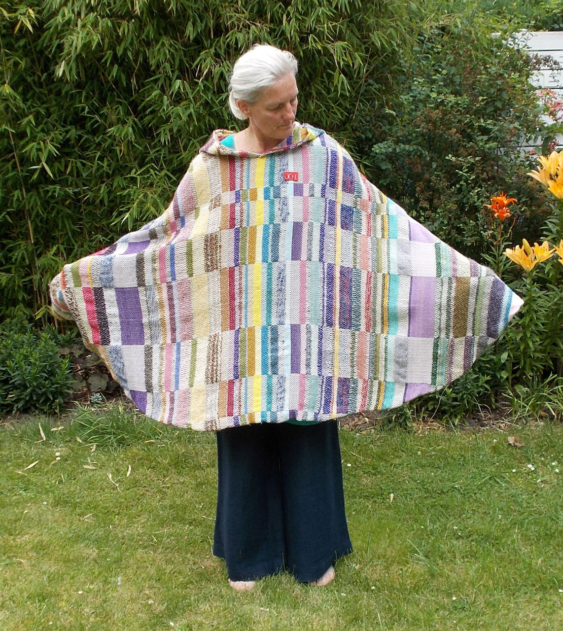 Poncho, Material – Baumwolle/ Wolle, Bindung – Drell