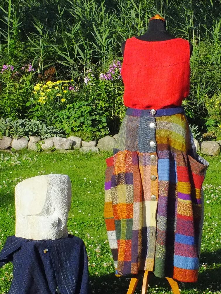Weberinnenrock Rückseite,   Material – Wolle, Bindung – vorwiegend Köper