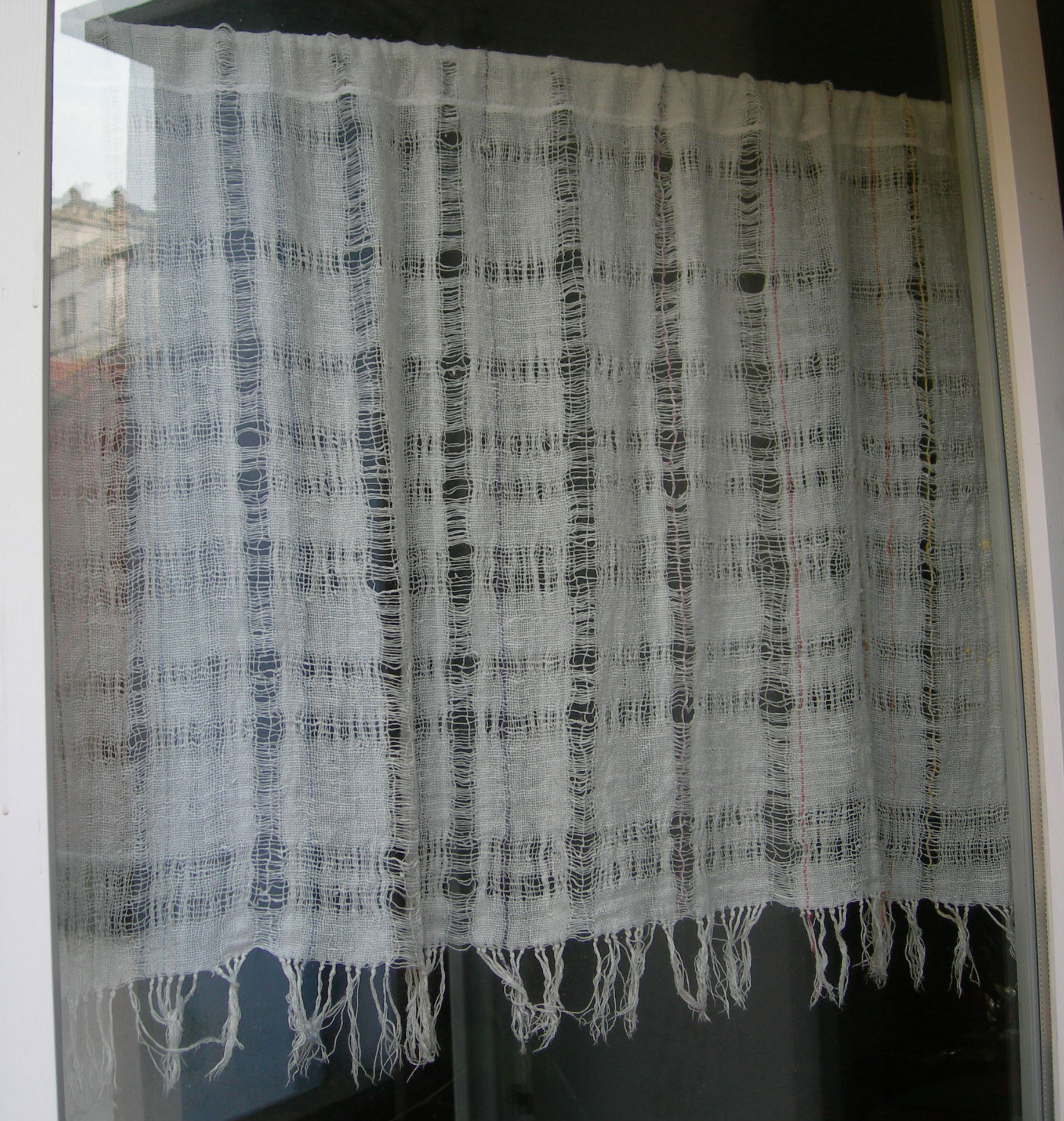 Gardine, Leinwandbindung, Material – Leinen