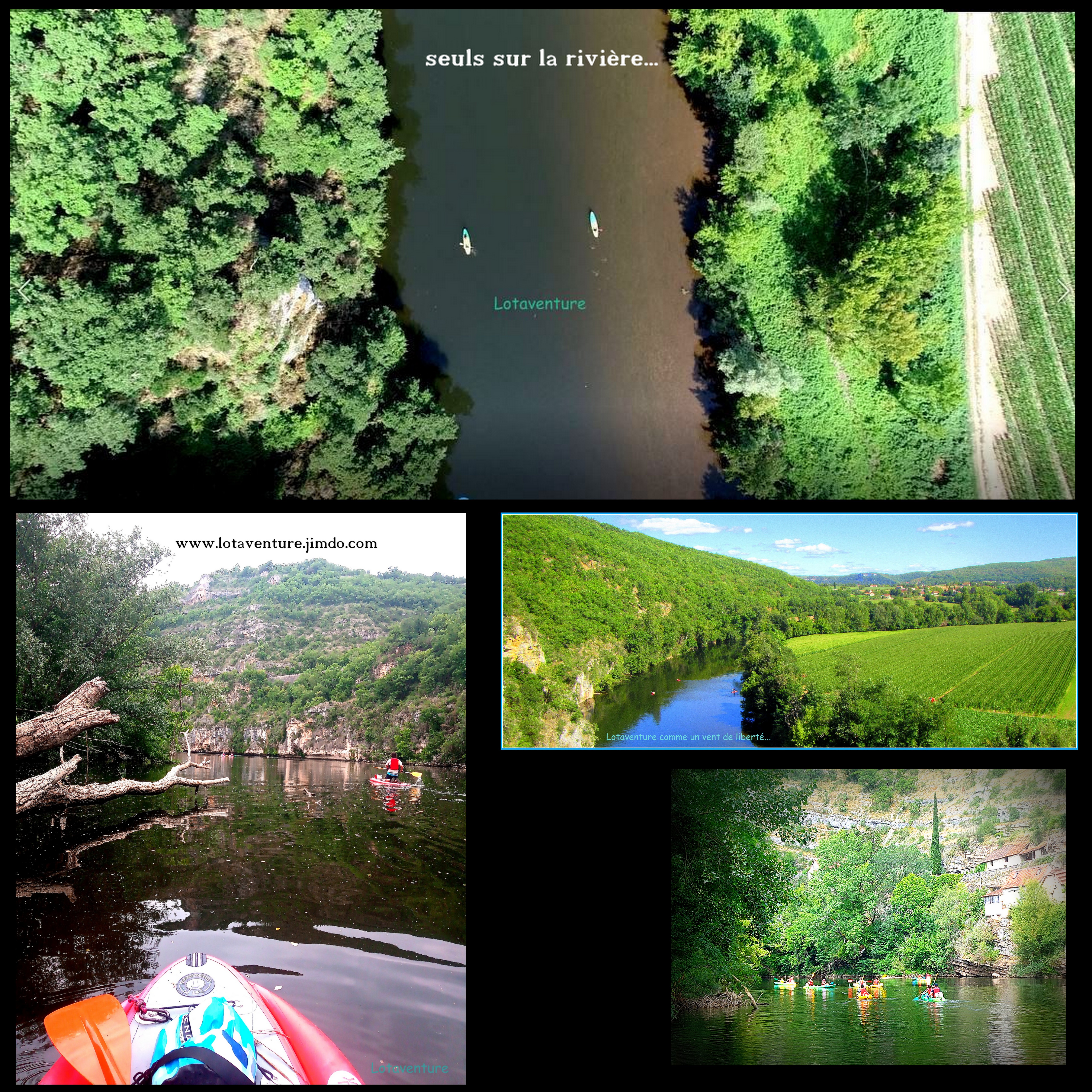 Portes ouvertes base nautique de Lotaventure 46 sous Saint Cirq Lapopie.Programme kayak stand up and paddle Suk gonflable.Tarif réduit.Célété.
