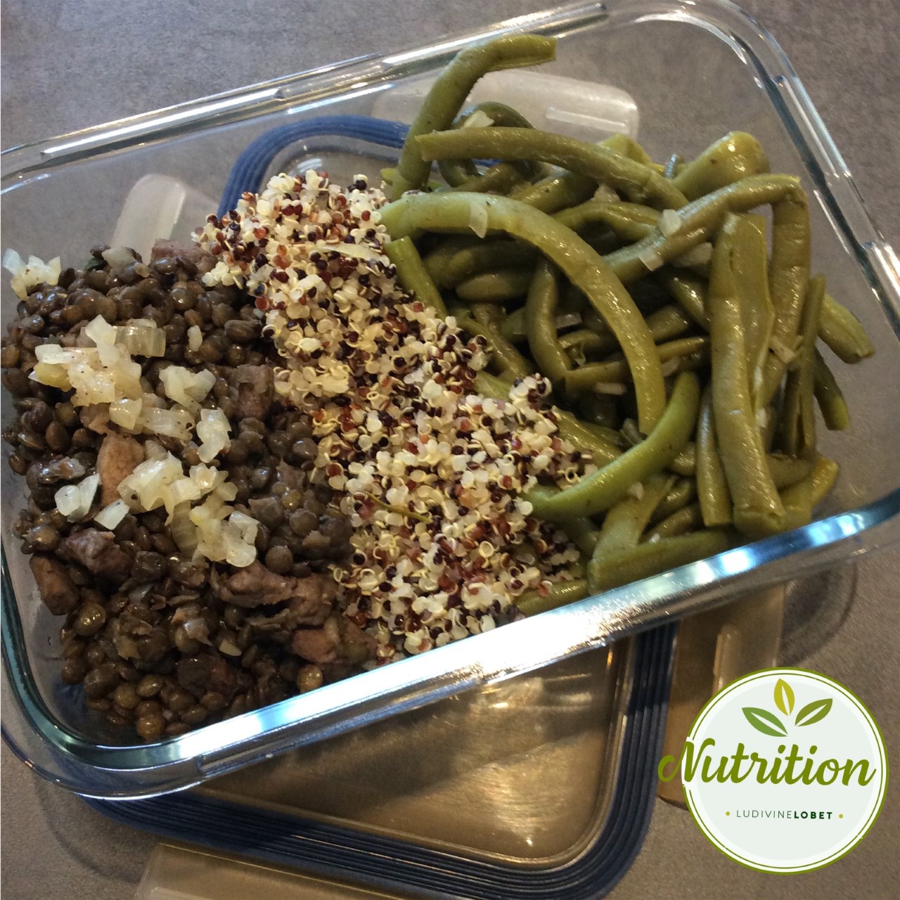 Salade de lentilles vertes, haricot et quinoa