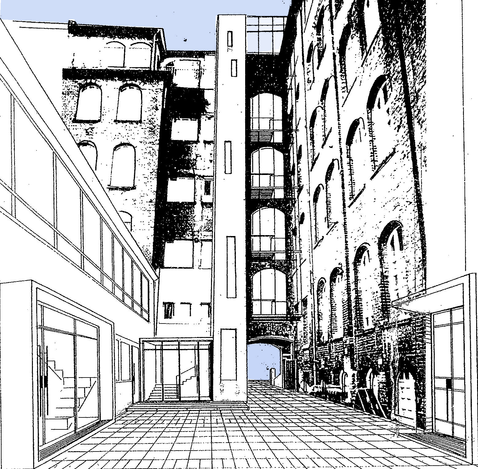 Bestand: Hof- und Eingangsgestaltung HH-Allee, Frankfurt a.M. 