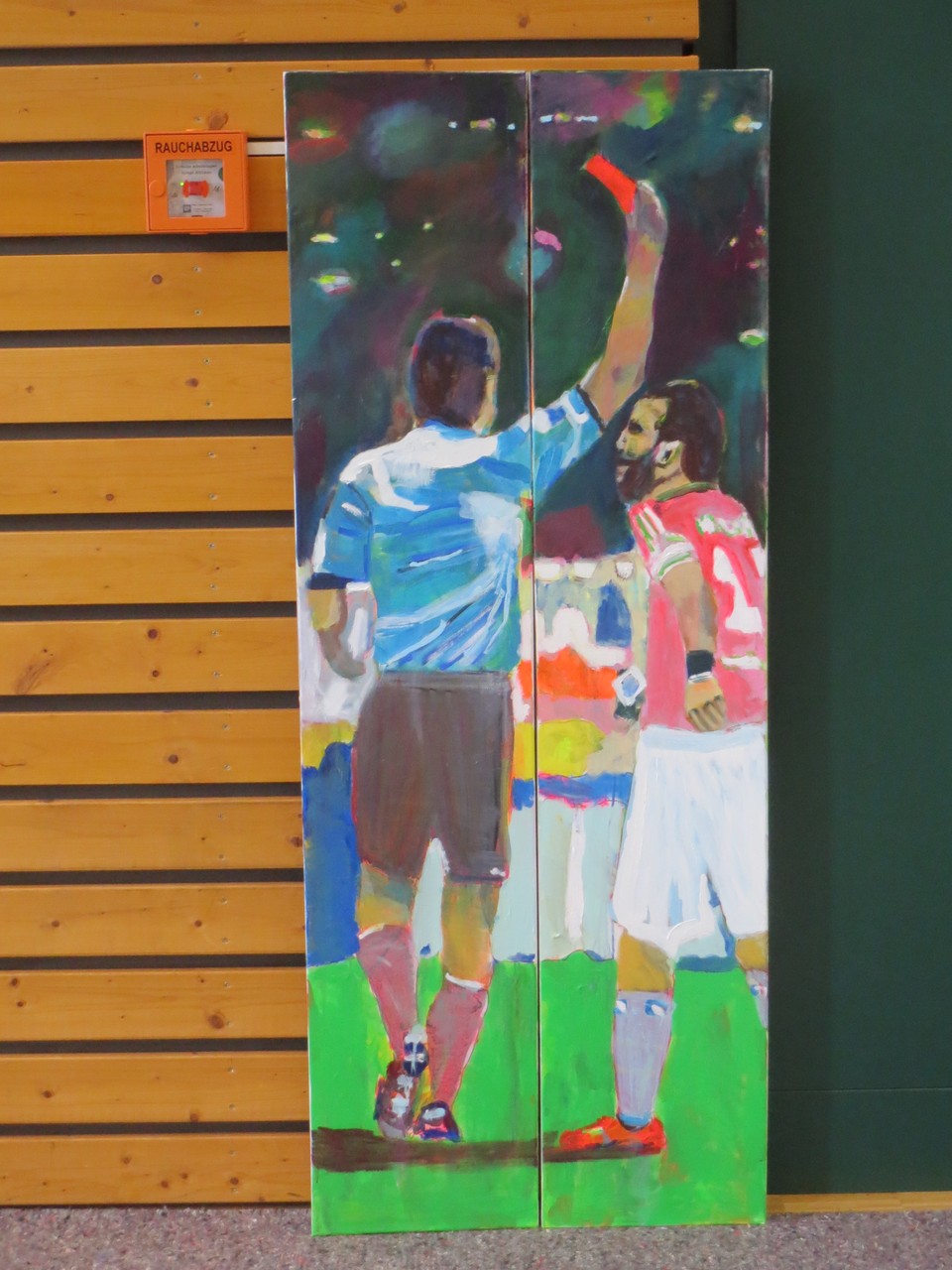 Fußball 4, 150x60 2-teilig, acrylic on canvas