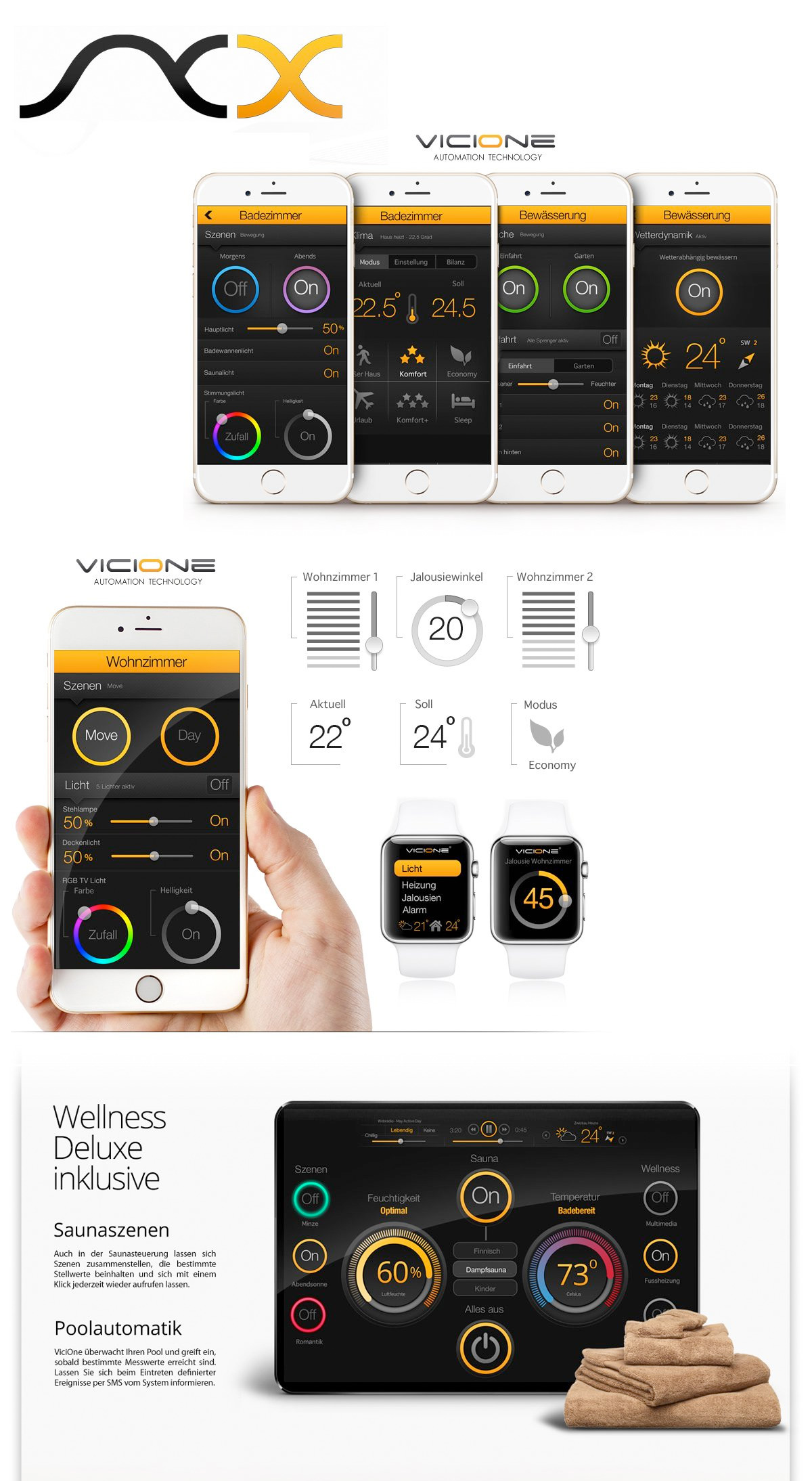 Wellness Deluxe Smart Home Steuerung – IoT Design und Entwicklung von Werbeagentur Berlin digitalgrafik24