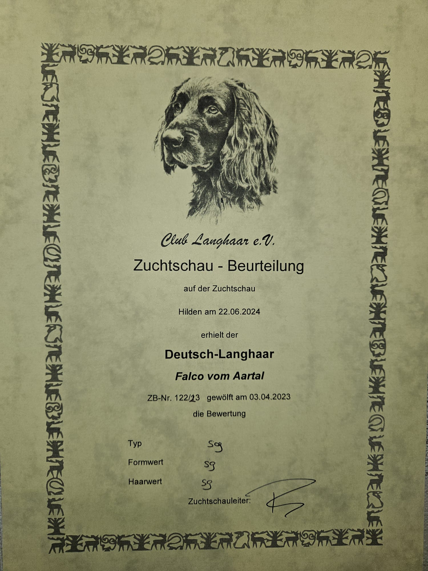 Urkunde Jugendzuchtschau