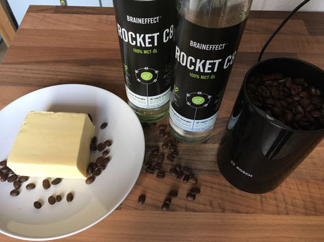 Bulletproof Coffee Zutaten Rezept MCT Öl Kaffee Weidebutter