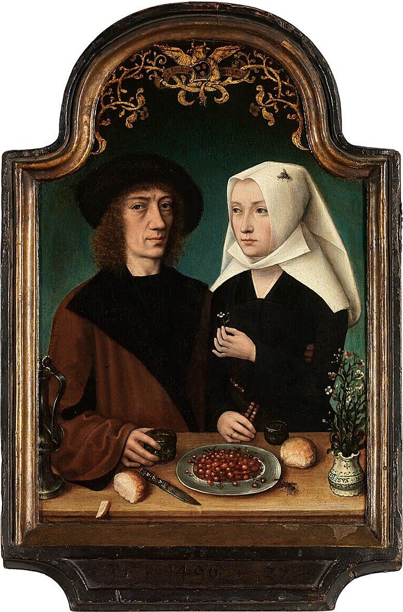 Le Maître de Francfort, Autoportrait de l’artiste et de sa femme, 1496, Musée Royal des Beaux-Arts d’Anvers, Belgique.