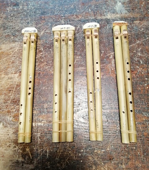 複管笛（ダブルフルート）Ｃ管製作中　
