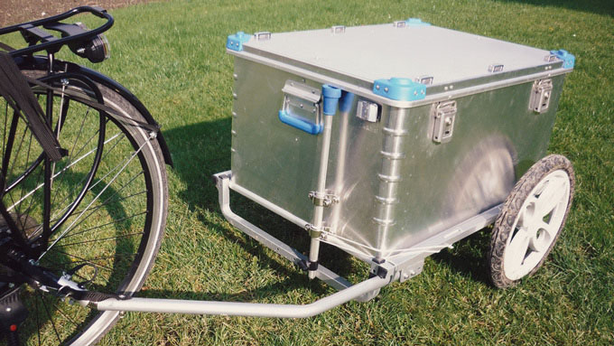 Fahrrad Boxtrailer Eigenbau mit Aluminiumbox