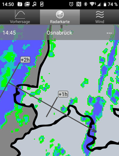 Screenshot Android App Regenvorschau