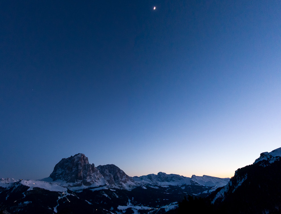 Langkofel, Blick vom Almhotel Col Raiser
