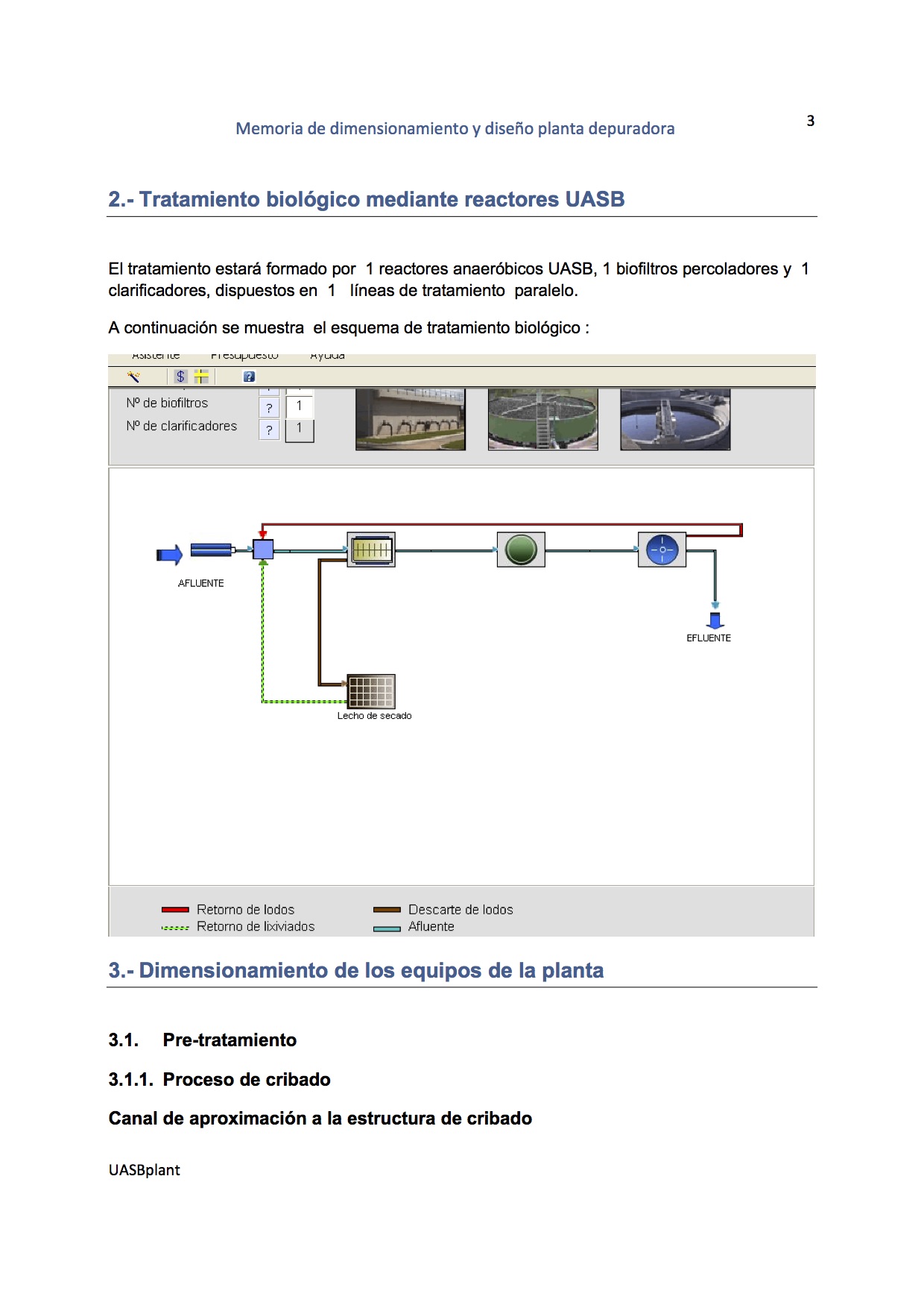 Software reactores UASB - biofiltros - clarificadores