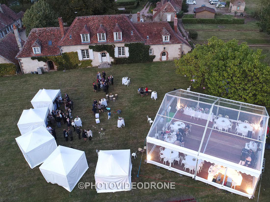 Photo et vidéo de mariage en drone à Moulins Montluçon Vichy Allier Auvergne -Photovideodrone