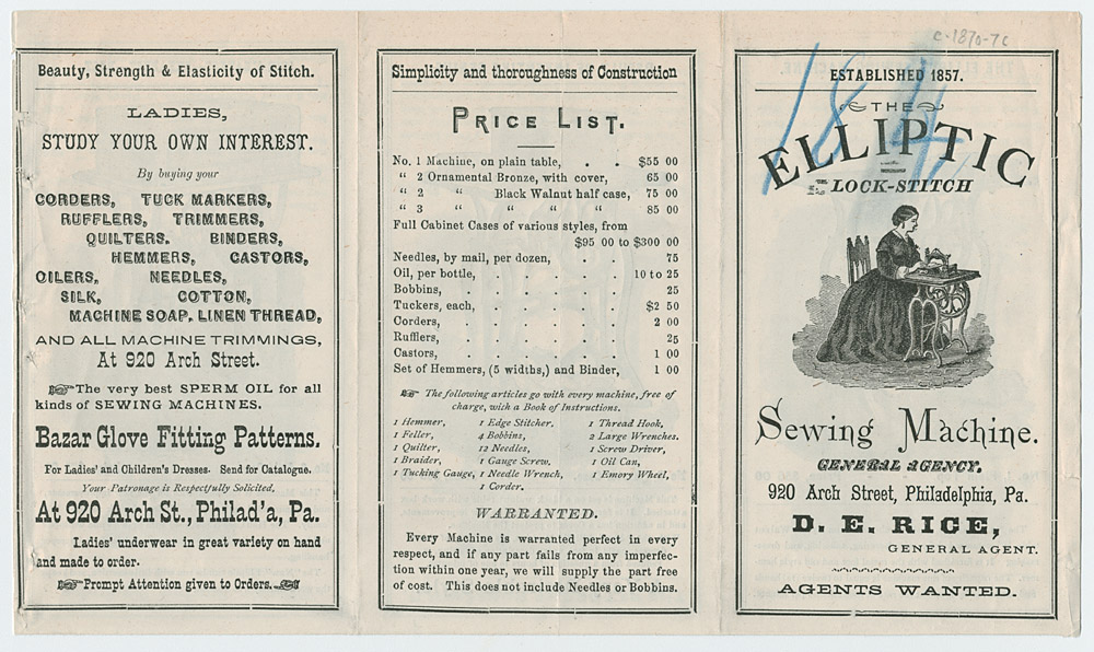 ELLIPTIC SEWING MACHINE COMPANY Fiddlebase