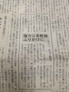 日本経済新聞様の粉雲丹記事