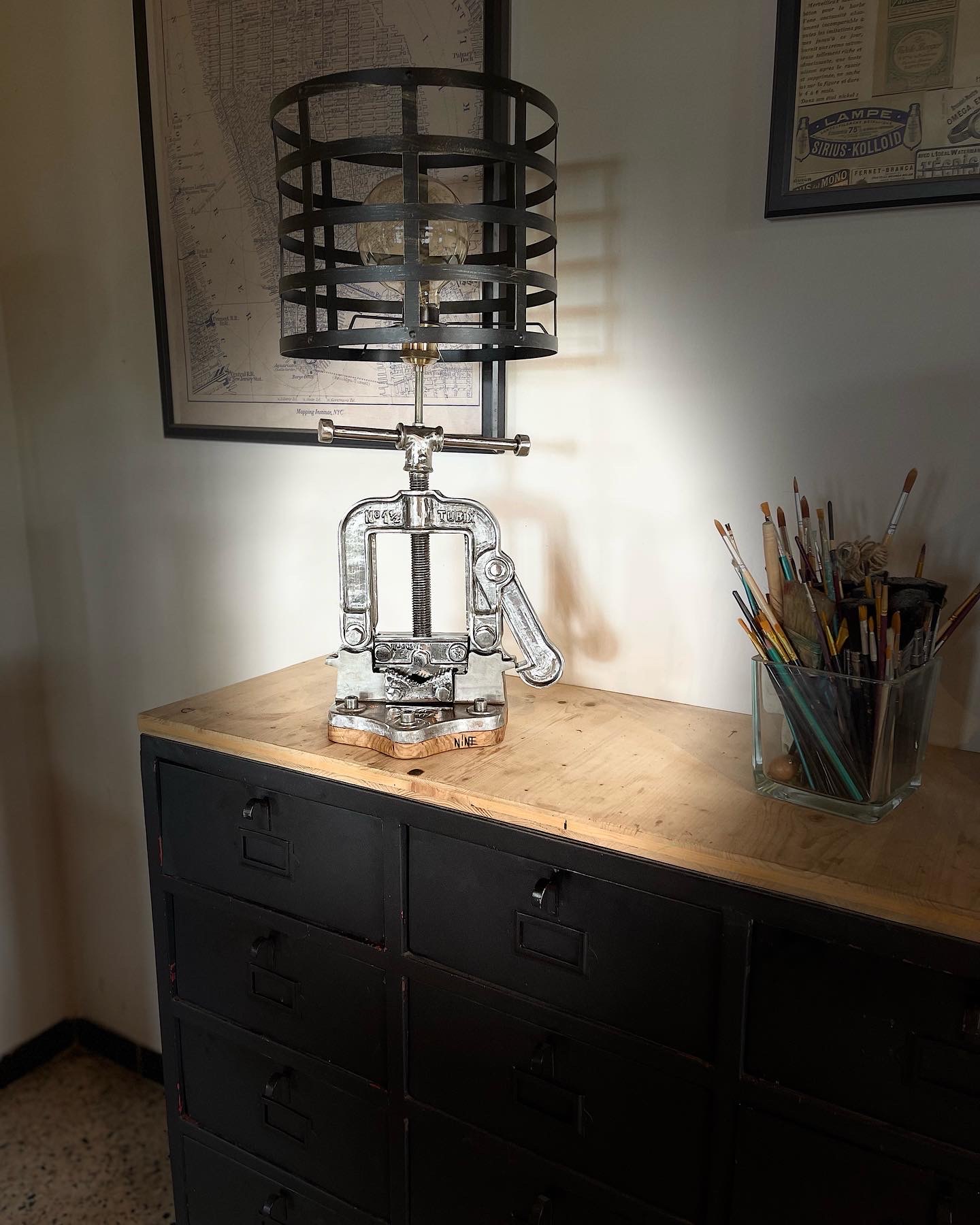 Lampe industrielle artisanale