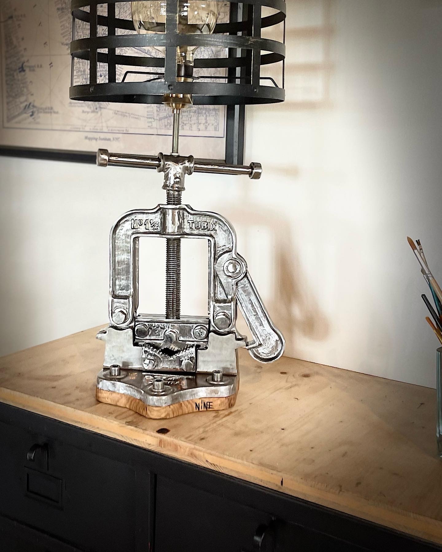 Lampe industrielle artisanale