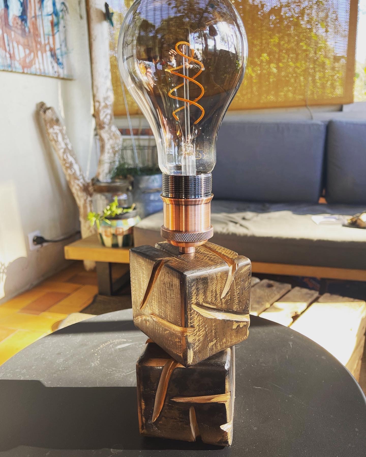 Lampe artistique artisanale