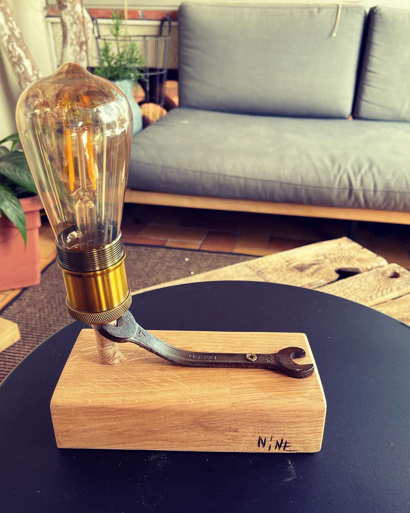 Lampe industrielle artisanale