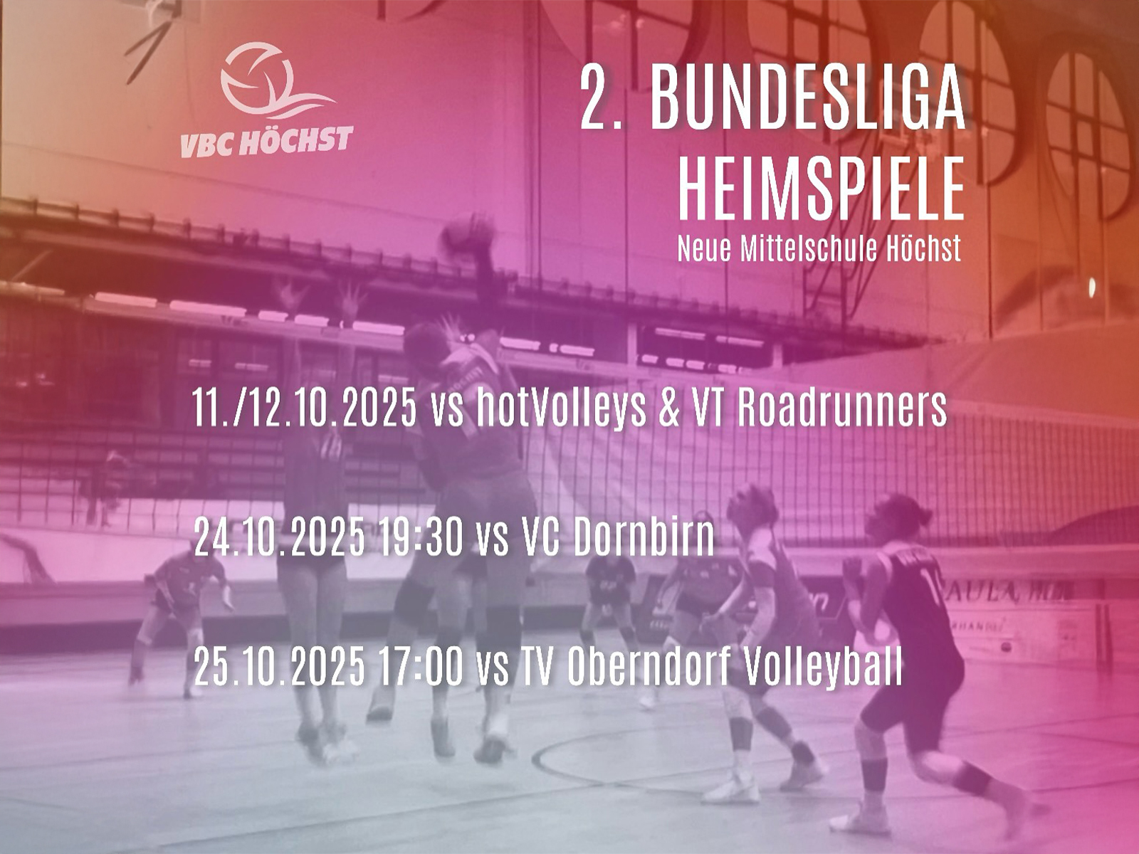 Heimspiel-Wochenende in Höchst: Derby-Knaller & Aufsteiger zu Gast!