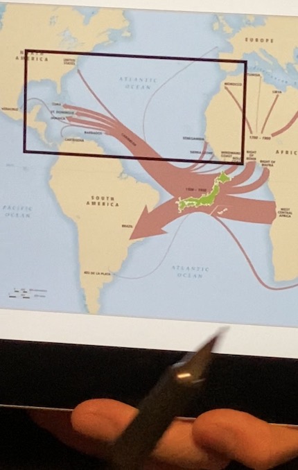 自国の広さと、世界各国の広さをパワポで確認