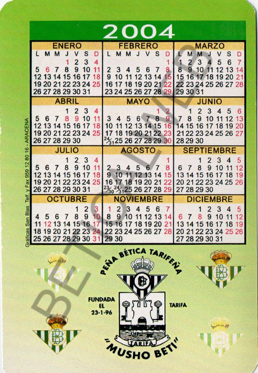 2004-08 / Peña Bética Tarifeña "MUSHO BETI" (Tarifa - Cádiz) 