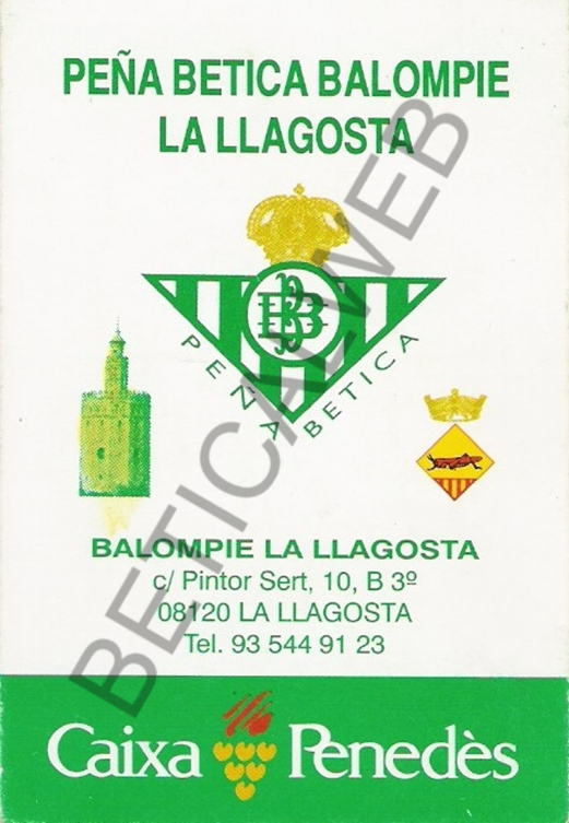 2000-09 / Peña Bética Balompié LA LLAGOSTA. (La Lllagosta - Barcelona)