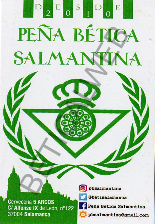 2019-14 / Peña Bética "SALMANTINA" (Salamanca)