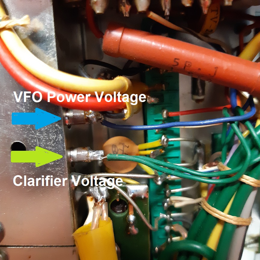 The calibration of the VFO voltage (the test point on blue cable connection) is the base to start next steps, in fact we need to adjust VR3 trimmer on Power Regulation unit like 6V.