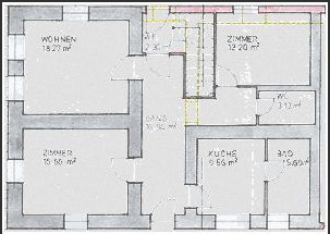 Grundriss Ferienwohnung Nebenhaus 2 am Prangerhof Trins