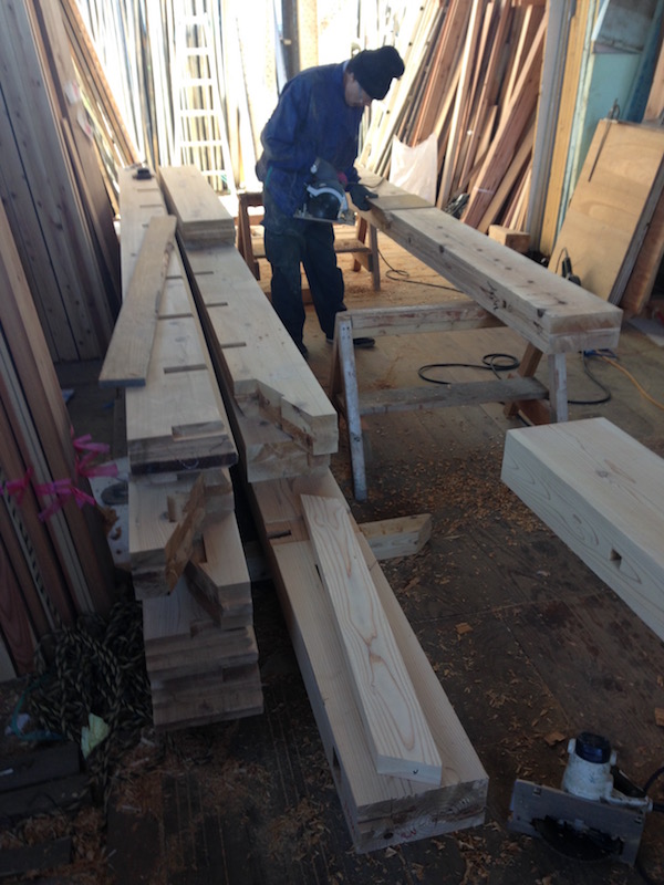 2016.03.02 工務店作業場にて手刻みを見学.
