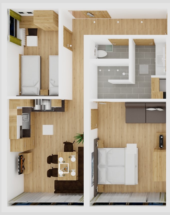 Grundriss Apartment D Priel