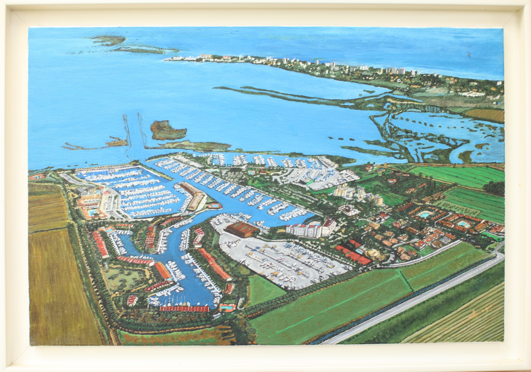 Quadro Olio su Tela | Aprilia Marittima e la Punta di Lignano Sabbiadoro | Dimensioni: 60x40 cm - 67x47 cm (con cornice)