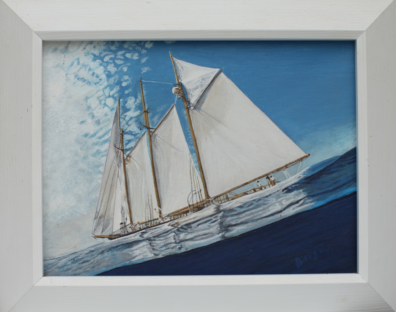 Quadro Olio su Tela | Le Quattro Vele | Dimensioni: 38.5x28.5 cm - 50.5x41 cm (con cornice)