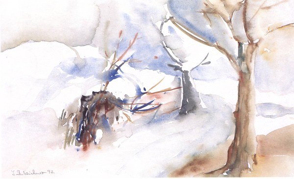 Winterlich | Aquarell auf Papier | 1993 | 50x40cm