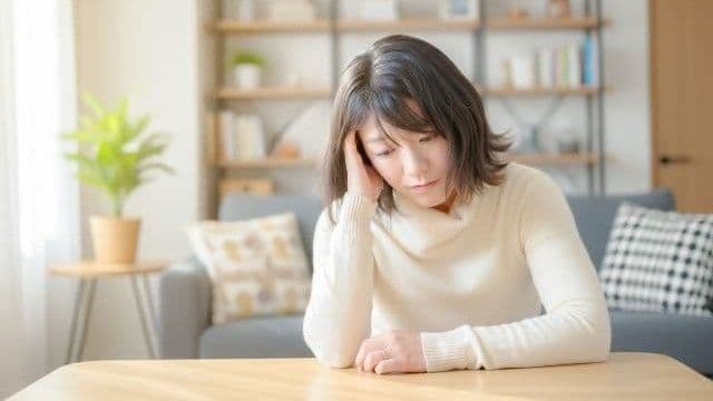 自律神経の乱れによる頭痛やストレスに悩む女性