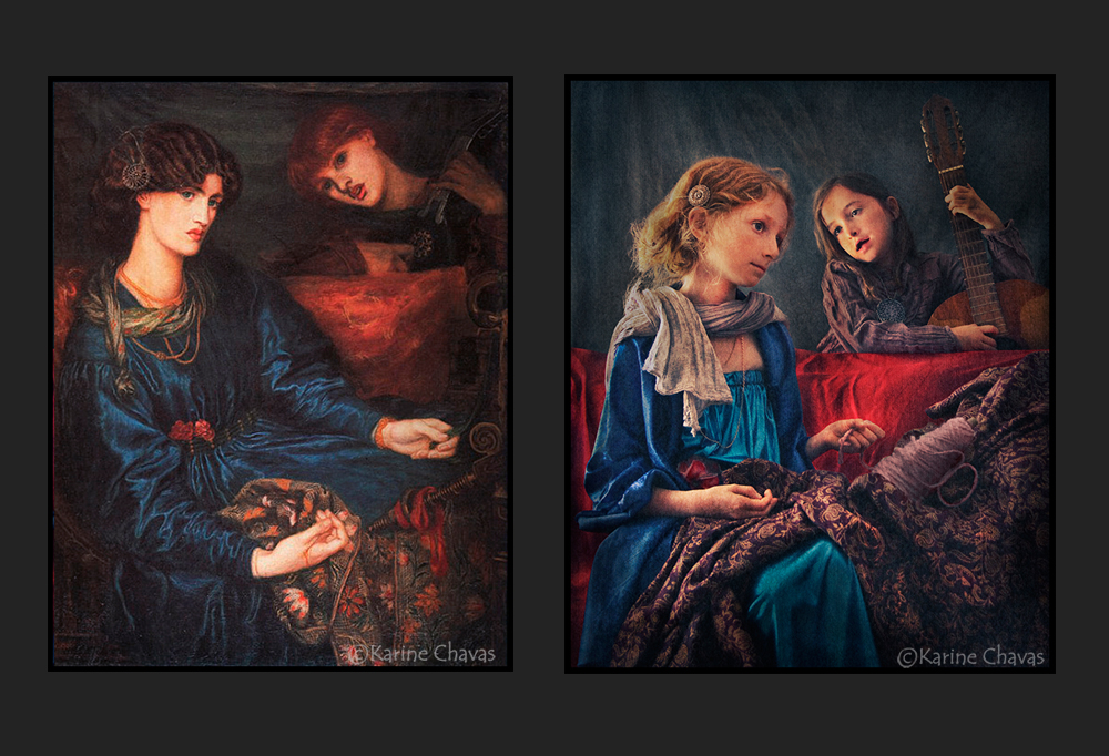 Duo de femmes - Tableau de Gabriel Charles Dante Rossetti/version classique :