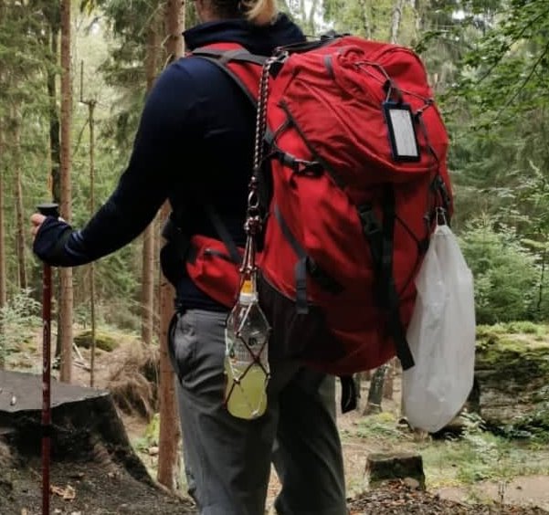 Flaschennetz - wurde auf 70 km  Wanderschaft getestet